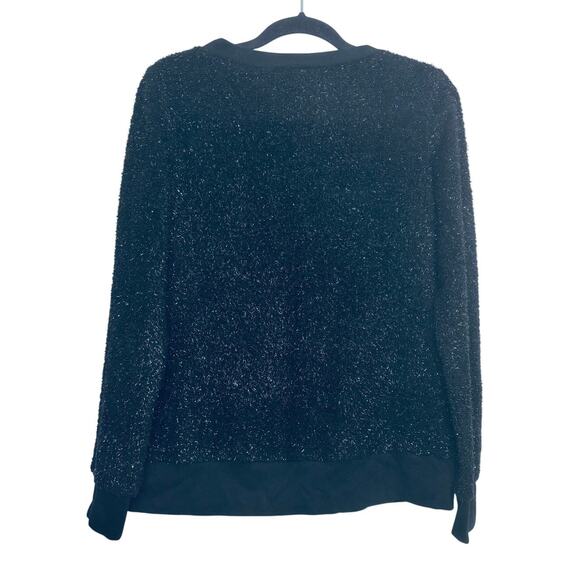 STS Sail to Sable Black Fuzzy Metallic Sweater Women’s Small Cozy Holiday Top - Picture 4 of 4